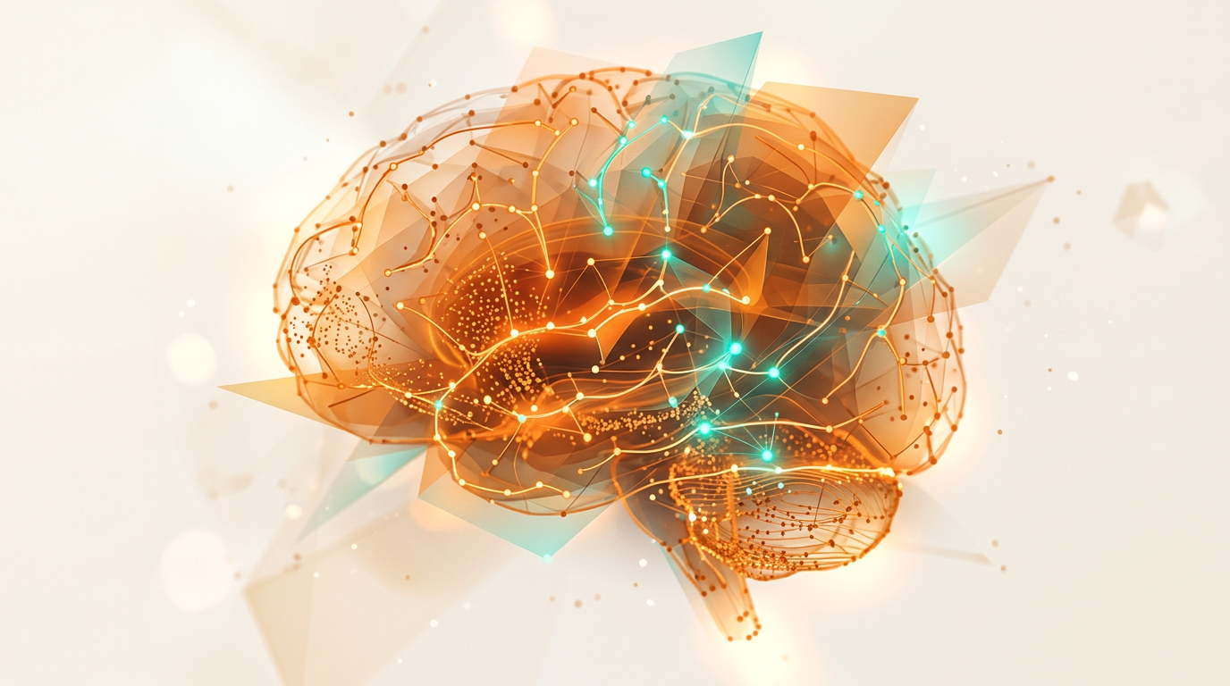 Neural network brain visualization representing custom AI solutions